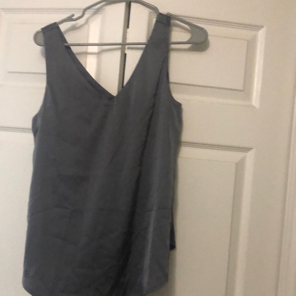 Silver satin tank
